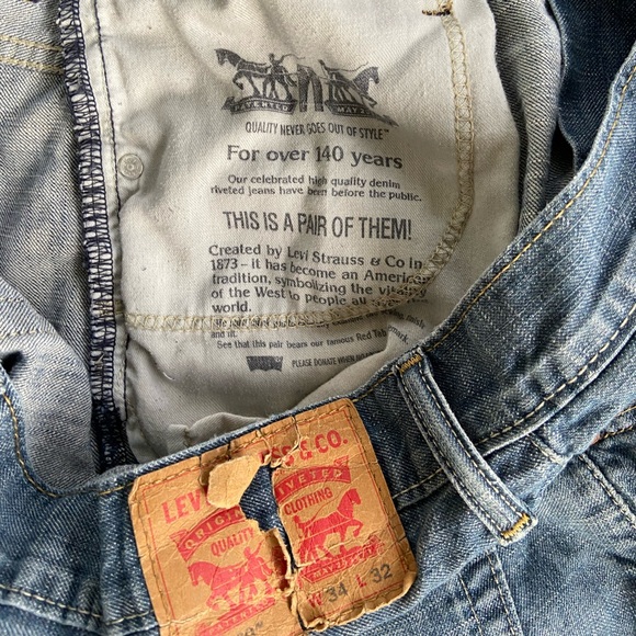 Vintage Y2K 569 Levis W34 L32 Faded Blue - Picture 8 of 9
